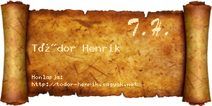 Tódor Henrik névjegykártya